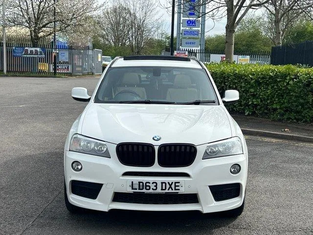 Front view of the white BMW X3