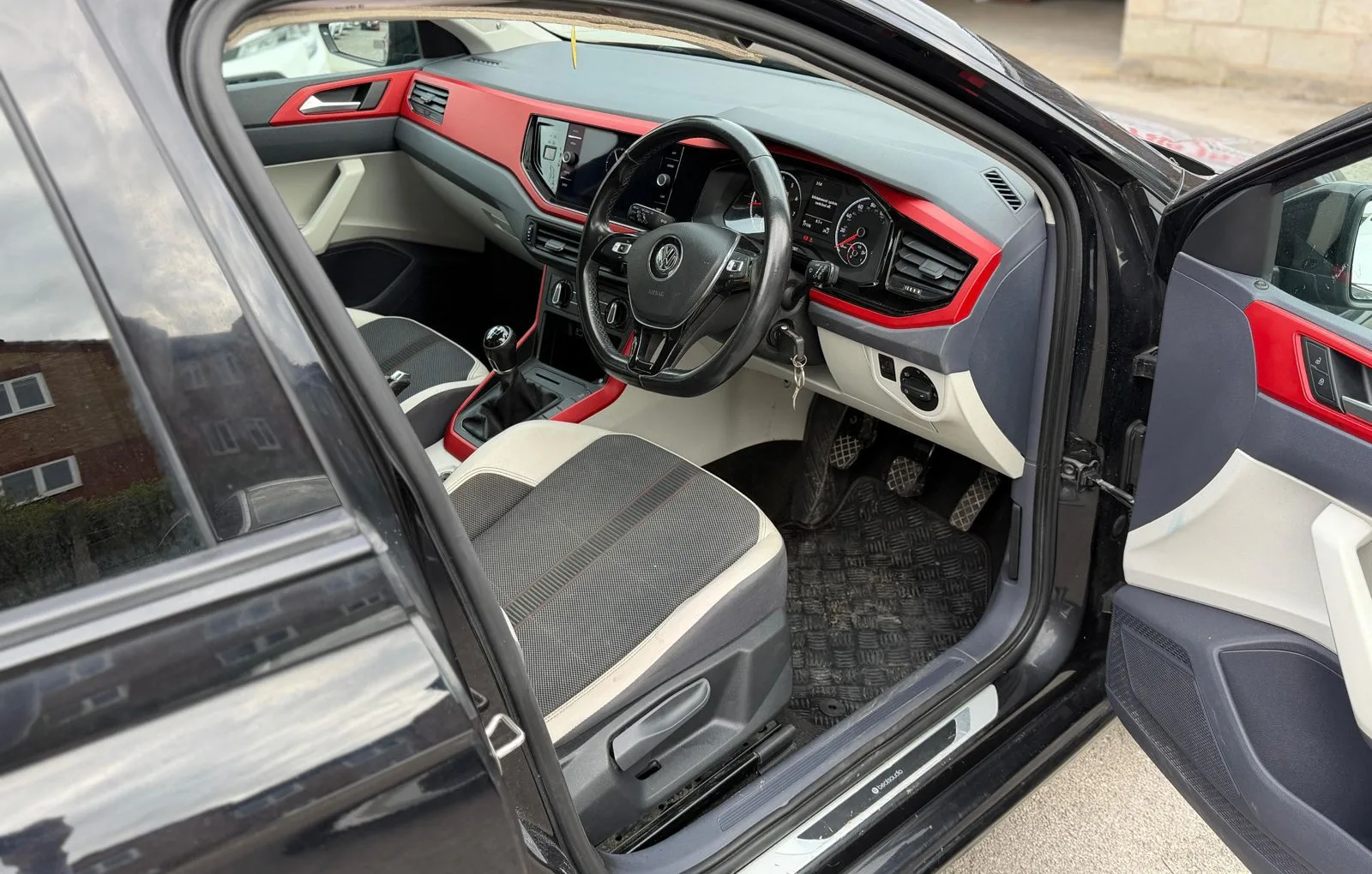 Polo Beats drivers cabin with manual gearbox and touchscreen